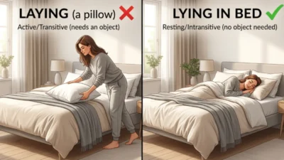 LAYING OR LYING IN BED